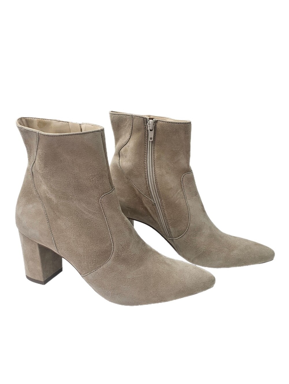 Paul Green Super Soft Champagne Suede Ankle Booties Sz AT 7.5 US Womens 10